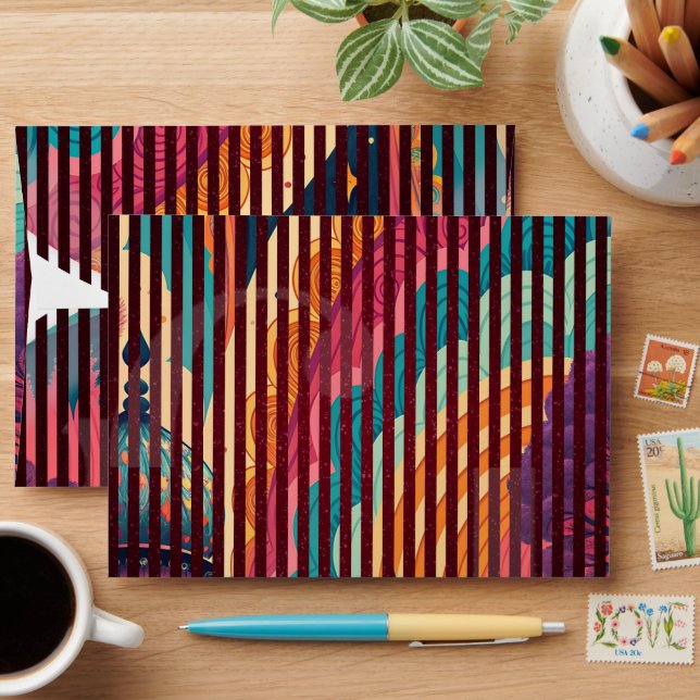 Custom Striped Fantasy A7 Envelope (Desk)