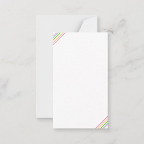 Custom Striped Rainbow Colors Elegant Modern Note Card