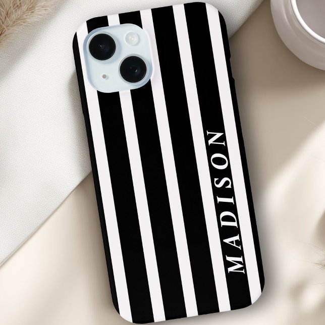 Custom Stripes Black White Case-Mate iPhone Case (Custom Stripes Black White Case-Mate iPhone Case)