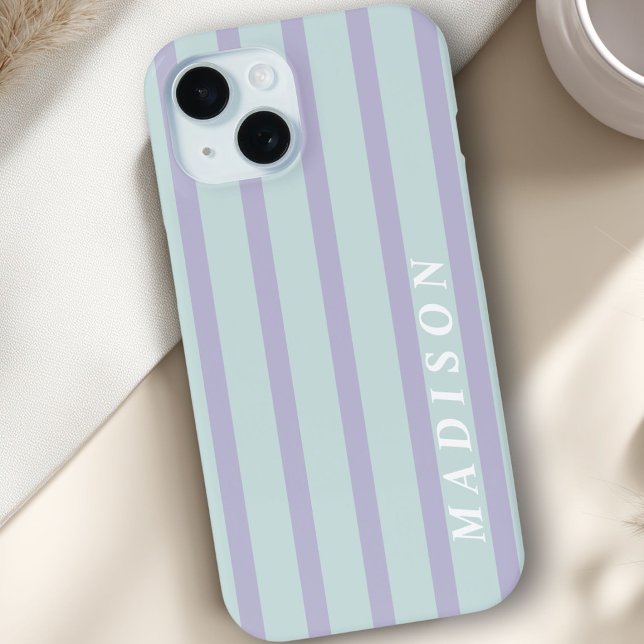 Custom Stripes Lavender Mint Case-Mate iPhone Case (Custom Stripes Lavender Mint Case-Mate iPhone Case)