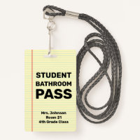 Custom Student Bathroom Pass