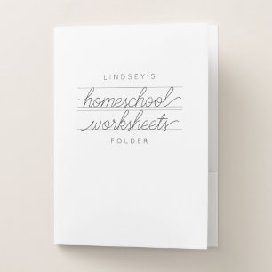 Custom Student Homeschool/Homework Pocket Folder