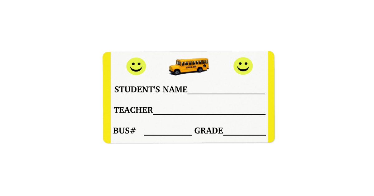 Custom Student ID and Bus Number Sticker | Zazzle