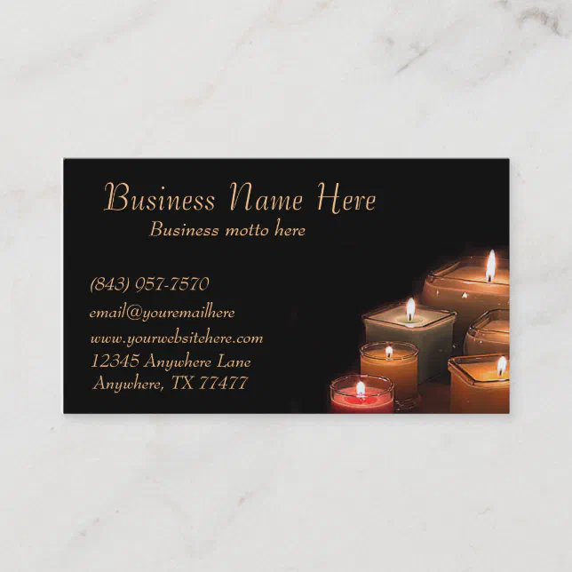 Custom Stylish Black Candles Business Cards Zazzle