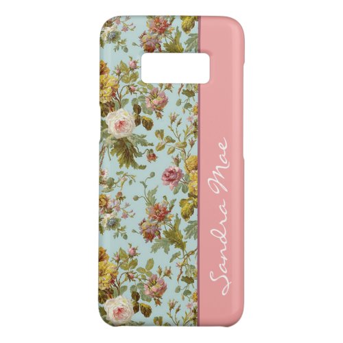 Custom Stylish Chic Pink Rose Flower Art Pattern Case_Mate Samsung Galaxy S8 Case