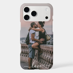 Custom Stylish Couple Photo And Love Text iPhone 17 Pro Max Case