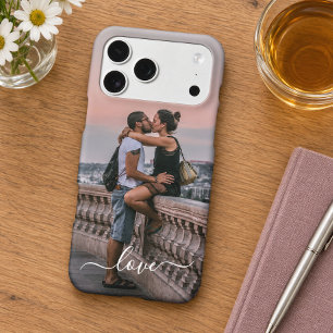 Custom Stylish Couple Photo And Love Text Iphone 18 Pro Max Case
