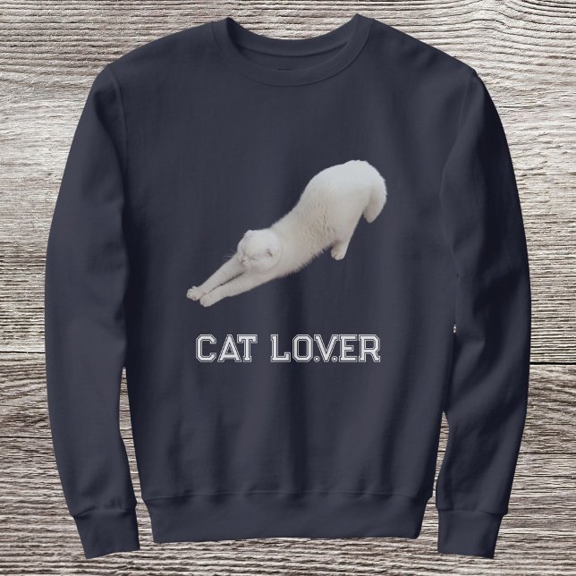 Custom Stylish Cute Funny Cat Pet Lover Navy Blue Sweatshirt (Creator Uploaded)