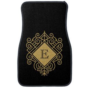 Custom Stylish Elegant Glitter Gold Car Floor Mat