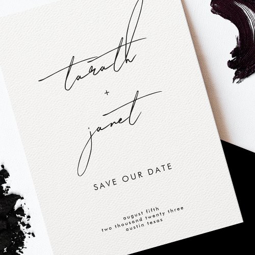 Custom Stylish ELEGANT NAMES Photo Save The Date