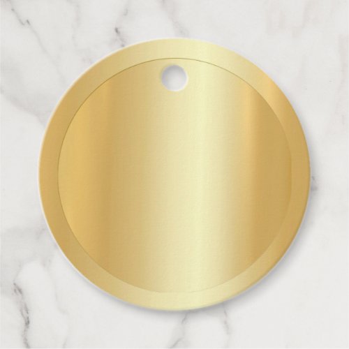 Custom Stylish Gold Look Blank Template Circle Favor Tags