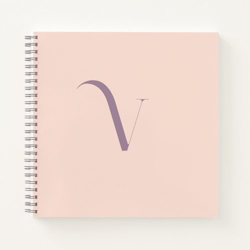 Custom Stylish Initial Name Pastel Pink Girly  Notebook