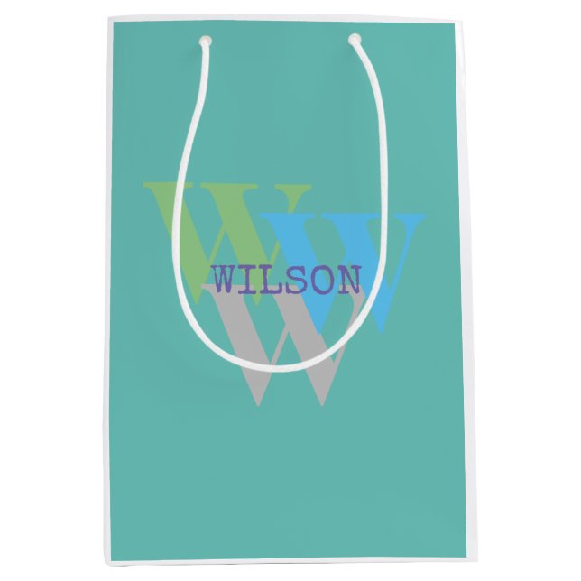 custom stylish INTIAL name monogram Medium Gift Bag (Front)