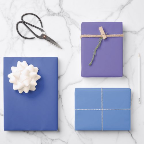 Custom Stylish Modern Matte Solid Color Blue Gift Wrapping Paper Sheets