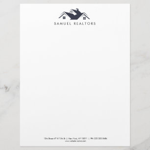 Custom Stylish Modern Real Estate Home Logo Letterhead