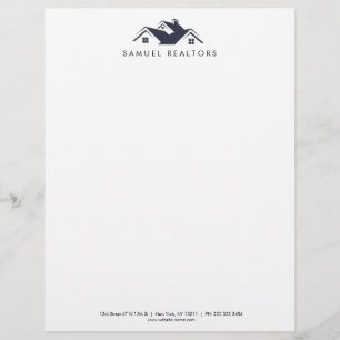 Custom Stylish Modern Real Estate Home Logo Letterhead