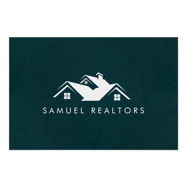 Custom Stylish Modern Real Estate Home Logo  Poster (Front)