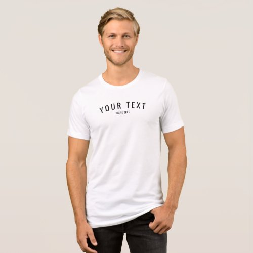 Custom Stylish Modern Simple Template Mens White Tri_Blend Shirt