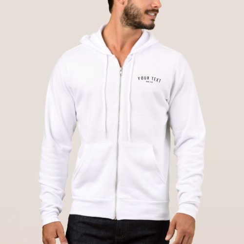 Custom Stylish Modern Sleek Template Mens White Hoodie