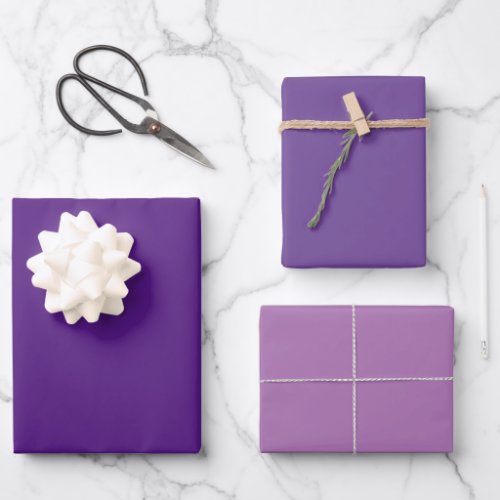 Custom Stylish Modern Solid Color Purple Matte Wrapping Paper Sheets