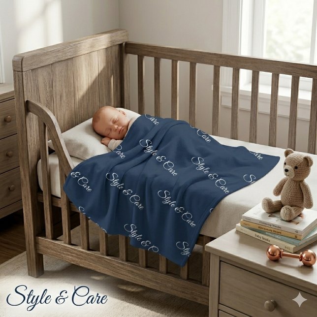Custom Stylish Name Pattern Stylish Navy Baby Blanket (Custom Stylish Name Pattern Stylish Navy Baby Blanket)
