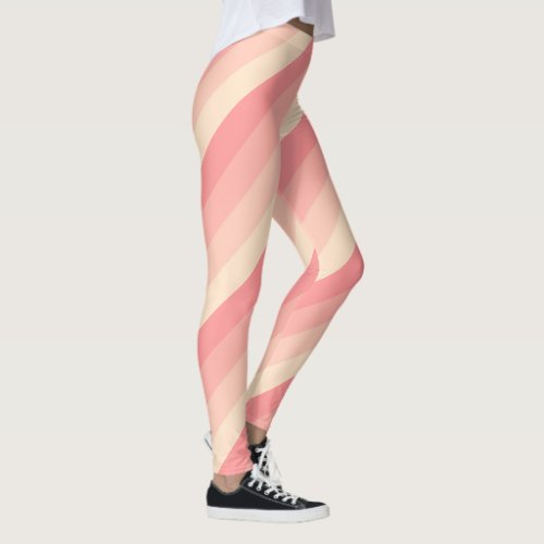 Custom Stylish Peach Color Stripes Template Modern Leggings