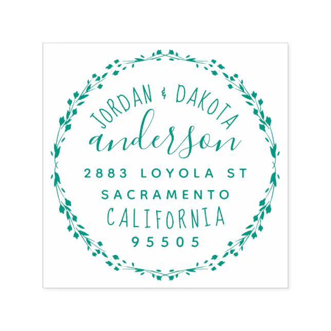 Custom Stylish Script Married Couple Address Selfinking Stamp Zazzle