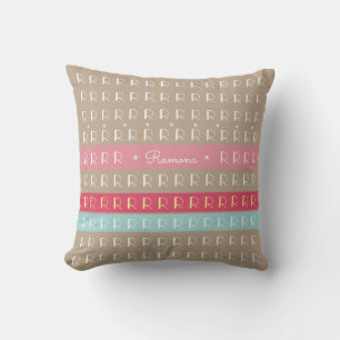 custom & stylish with pastel color stripes throw pillow