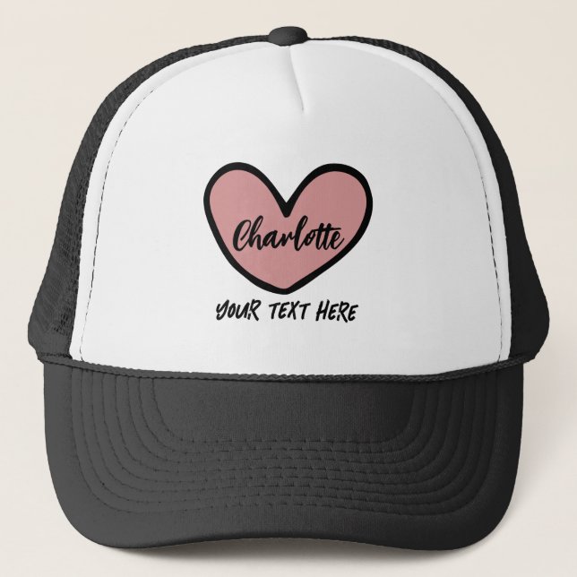 Custom Stylist Cute Sweet Heart Pattern Template  Trucker Hat (Front)