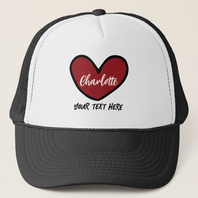 Custom Stylist Cute Sweet Heart Pattern Template  Trucker Hat (Front)