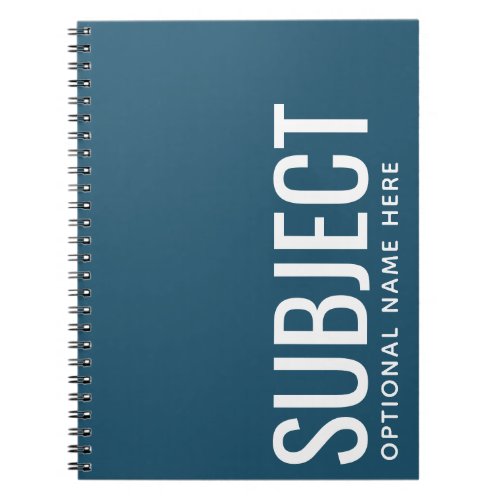 Custom Subject _ Color Code Your Semester Blue Notebook