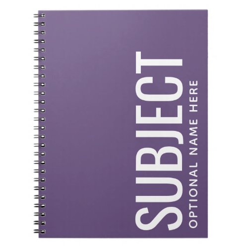 Custom Subject _ Color Code Your Semester Purple Notebook