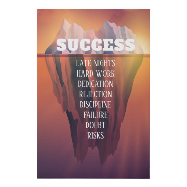 Custom Success Iceberg Motivational Inspirational Faux Canvas Print (Front)