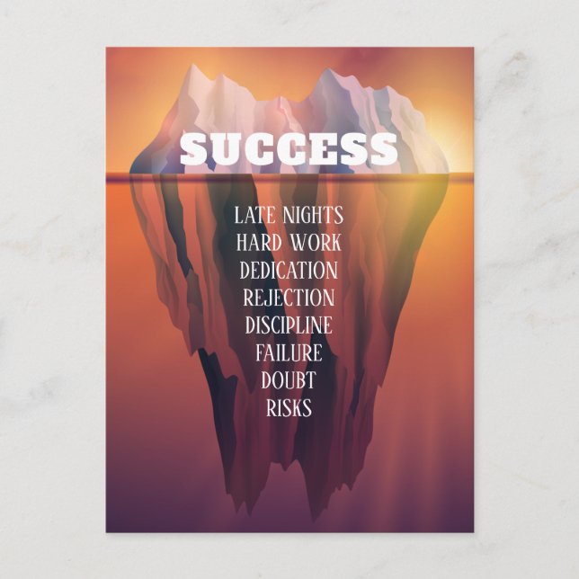 Custom Success Iceberg Motivational Postcard (Front)