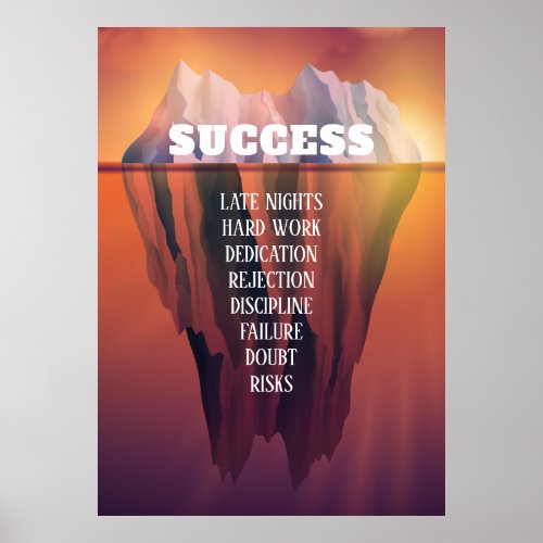 Custom Success Iceberg Motivational Poster