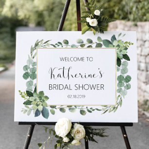 Custom Succulent Greenery Welcome Sign Bridal Show