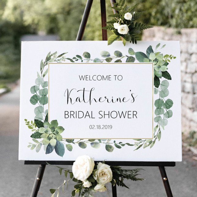 Custom Succulent Greenery Welcome Sign Bridal Show (Creator Uploaded)