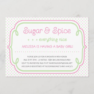 Custom Sugar and Spice Baby Shower Invitation