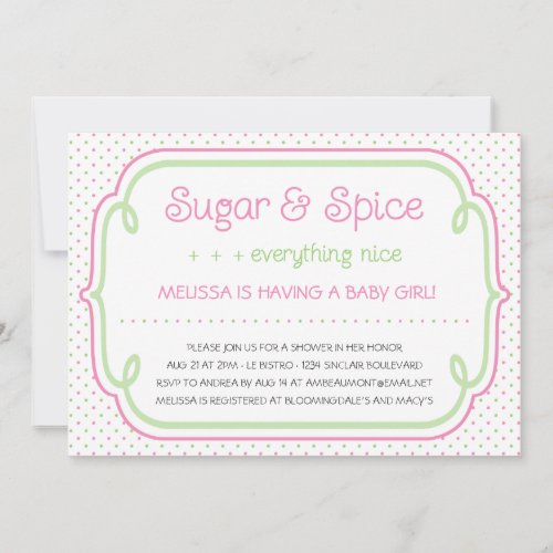 Custom Sugar and Spice Baby Shower Invitation