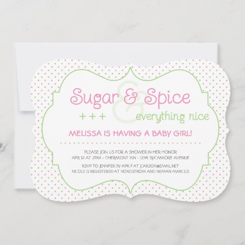 Custom Sugar and Spice Baby Shower Invitation