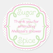 Custom Sugar and Spice Baby Shower Thank You