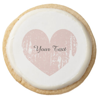 Custom sugar cookies | pink heart and elegant text