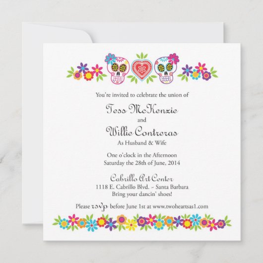 Custom Sugar Skulls and Flowers - Purple Bkgnd (Front)