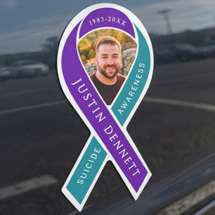 Custom Suicide Awareness Photo & Name Memorial Car Magnet