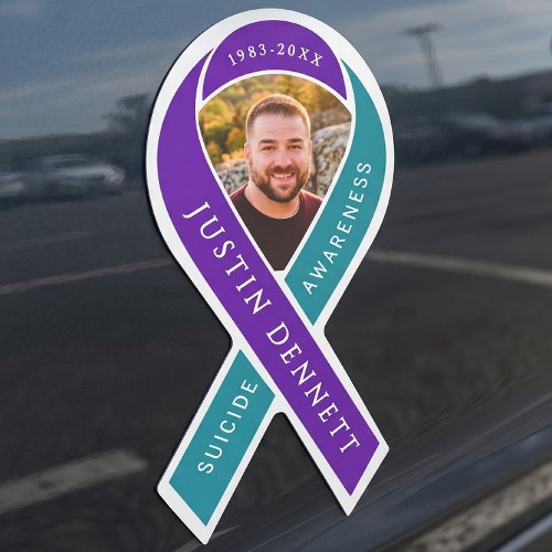 Custom Suicide Awareness Photo & Name Memorial Car Magnet