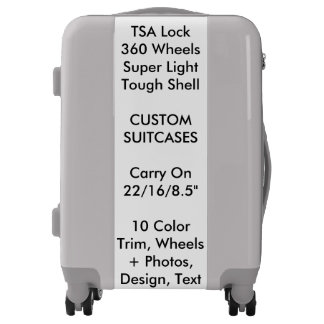 Custom Suitcase - SILVER Carry On w/ GRAY Trim