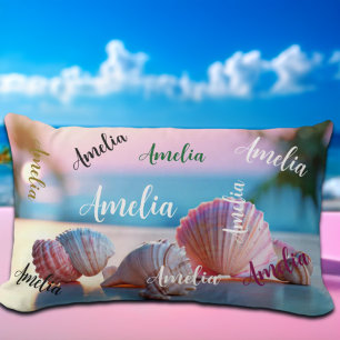 Custom Summer Beach Elegant Lumbar Pillow