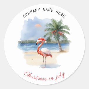 Custom Summer Christmas In July Classic Round Sticker