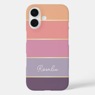 Custom Summer Colors Color Block Stripes iPhone 16 Case