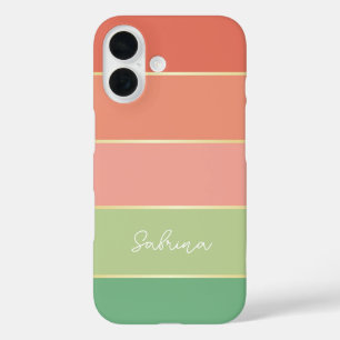 Custom Summer Colors Color Block Stripes iPhone 16 Case